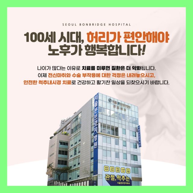 허리 통증 방치하면 생기는 일 — 100세 시대, 허리가 편안해야 노후가 편안합니다 서울본브릿지병원